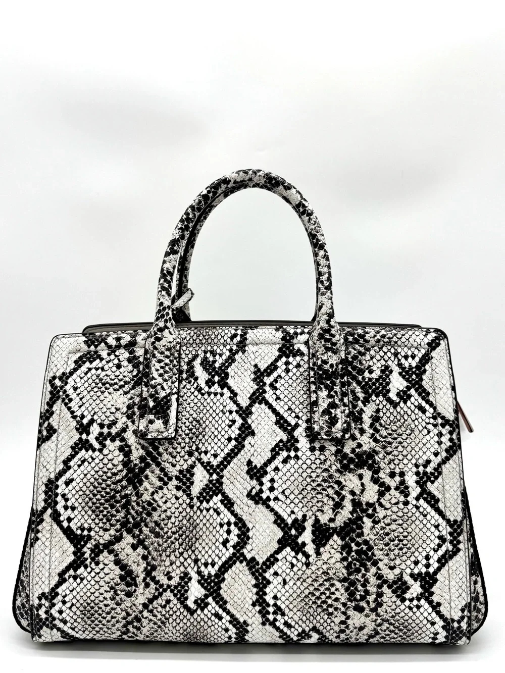 MICHAEL Michael Kors Laila Medium Snakeskin Leather Satchel Bag-Aluminum